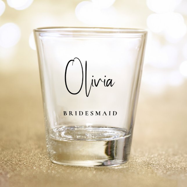 Verre A Shot Chic Bridesmaid Personnalisé Bachelorette Party (Créateur téléchargé)
