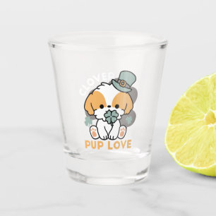 Verre A Shot Chien chanceux avec trèfle – Cadeau de la Saint-Pa