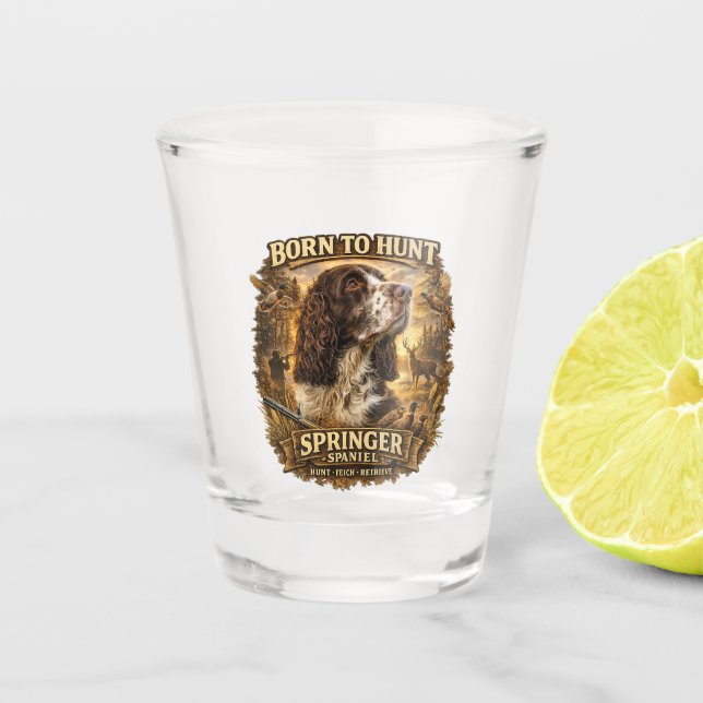 Verre A Shot Chien de Chasse Springer Spaniel Anglais (Devant)