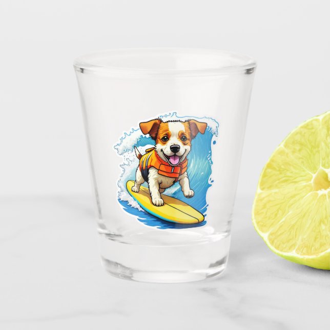 Verre A Shot Chien de surf (Devant)