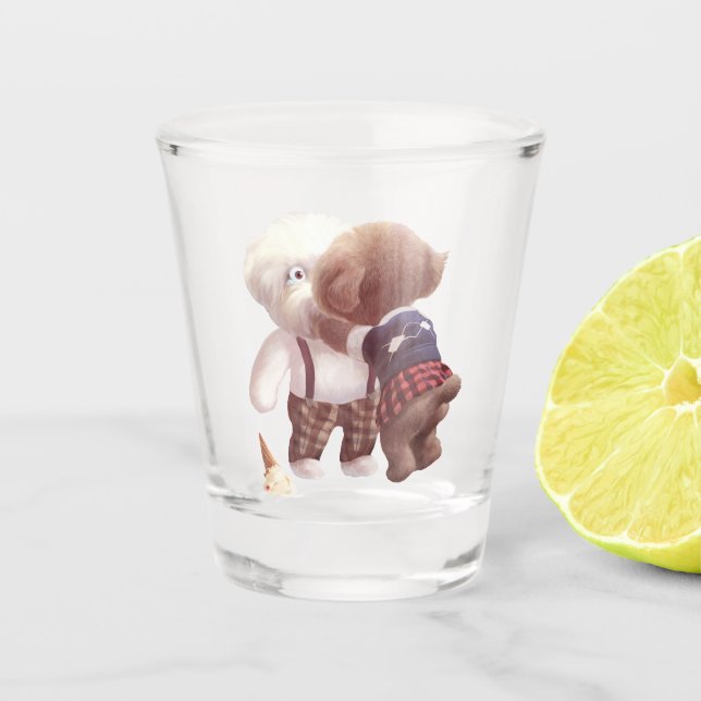 Verre A Shot Chiens mignons Accrochage (Devant)