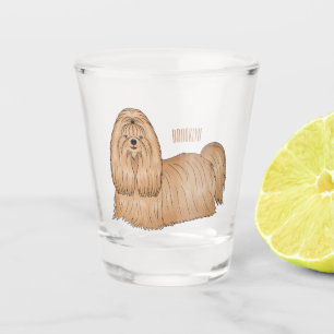 Verre A Shot Chih tzu long cheveux dessin de chien