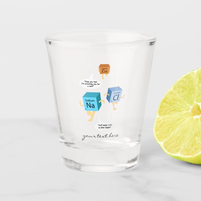 Verre A Shot Chimie Éléments de tableau périodique Enseignant p (Devant)