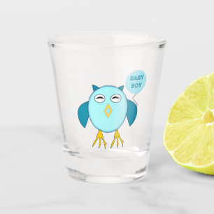 Verre A Shot Chouette Bébé Bleu Cute