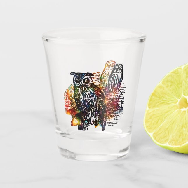 Verre A Shot Chouettes cosmiques (Devant)