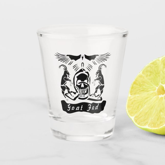 Verre A Shot Cimier de la trinité corrompue de chèvre noire (Devant)