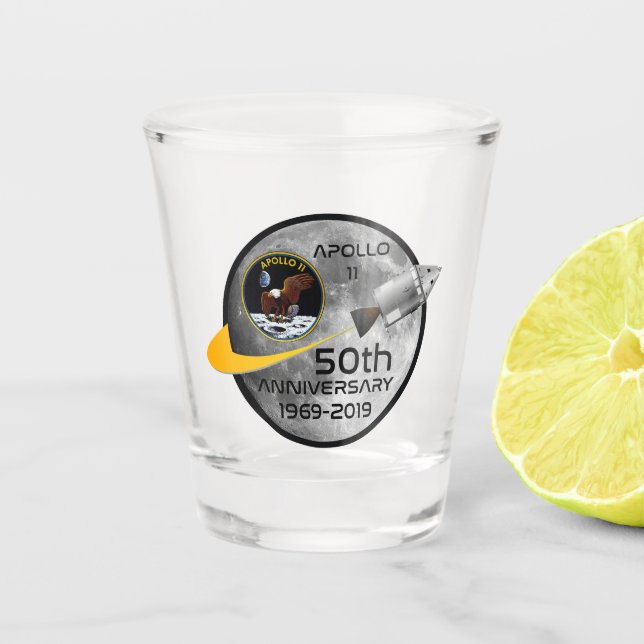 Verre A Shot Cinquantième anniversaire d'Apollo 11 1969 - 2019 (Devant)