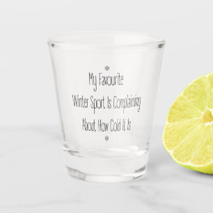 Verre A Shot Citation de cadeau drôle Mon sport d'hiver préféré