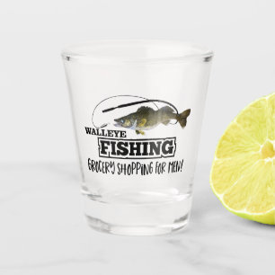 Verre A Shot Citation drôle d'épicerie d'hommes de pêche de