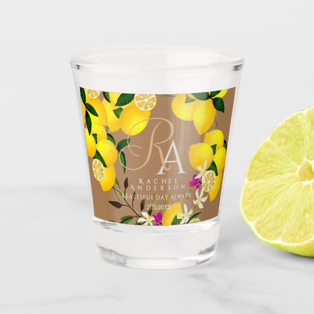 Verre A Shot Citron Monogram Brun  (Devant)