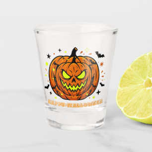 Verre A Shot Citrouille effrayante Jack-O-Lantern Halloween 