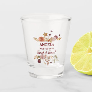 Verre A Shot Citrouille Florale Automnale Rustique 