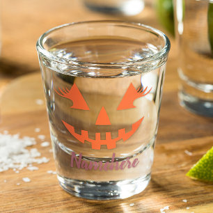 Verre A Shot Citrouille personnalisée Jack O Lantern Halloween 