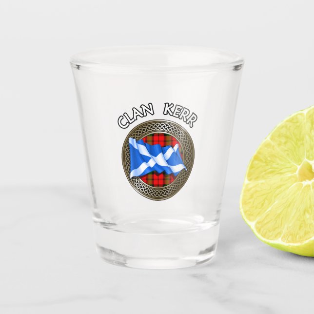 Verre A Shot Clan Baird Tartan Knot & Drapeau (Devant)
