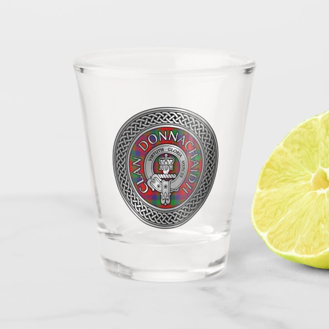 Verre A Shot Clan Donnachaidh | Robertson Crest & Tartan Knot (Devant)