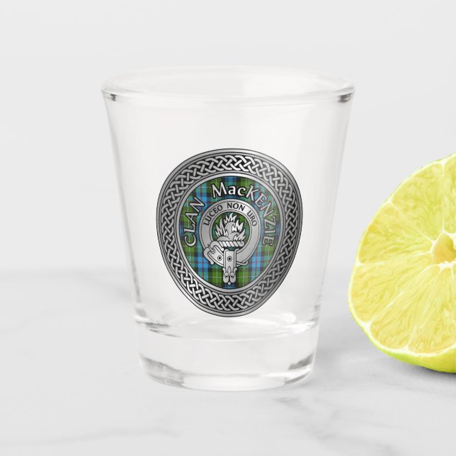 Verre A Shot Clan MacKenzie Crest & Tartan Knot (Devant)