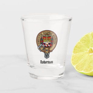Verre A Shot Clan Robertson Crest sur Tartan