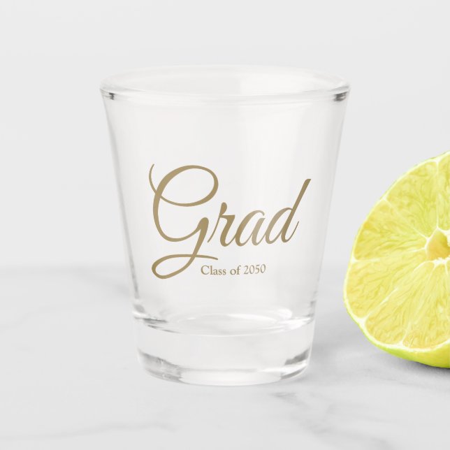 Verre A Shot Classe Grad de 2024 or script personnalisé texte (Devant)