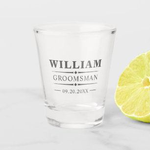 Verre A Shot Classique moderne tendance Personnalisé Groomsmen 