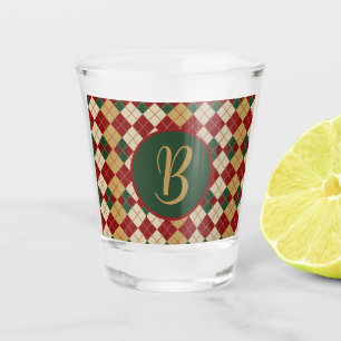 Verre A Shot Classique, motif argyle Noël/hiver