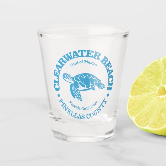 Verre A Shot Clearwater Beach (tortue de mer) (Devant)