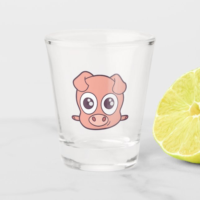 Verre A Shot Clipart mignon de porc (Devant)