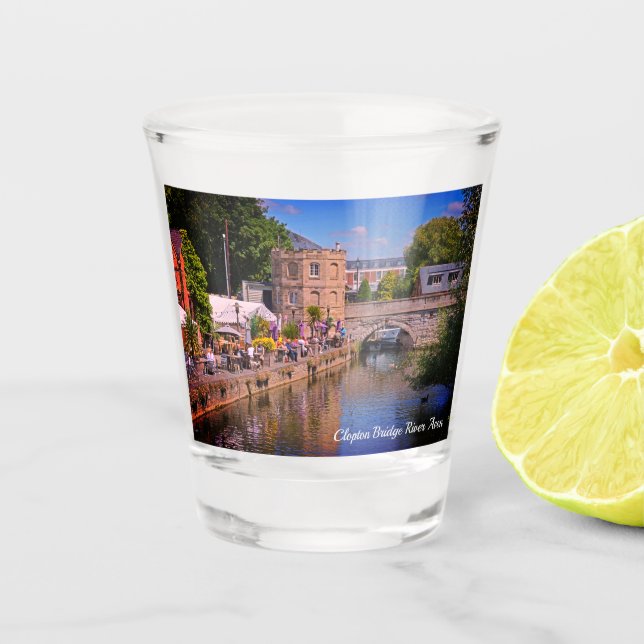 Verre A Shot Clopton Bridge River Avon Stratford Sur Avon (Devant)