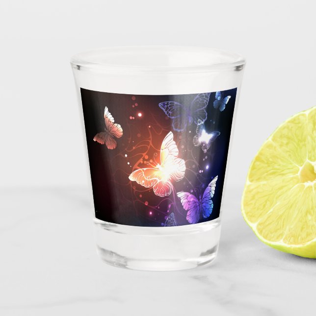 Verre A Shot Clowing Night Butterflies (Devant)