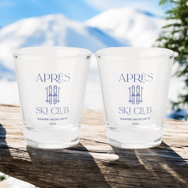 Verre A Shot Club Apres Ski Fête de Bachelorette d'hiver de Ski (Créateur téléchargé)