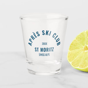 Verre A Shot Club Après Ski Rouge Navy Style Vintage Soirée Ski