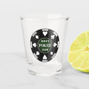 Verre A Shot Club de Poker Jetons de Poker Noir avec Enseignes 