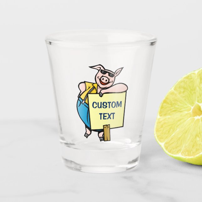 Verre A Shot Cochon avec signe (Devant)