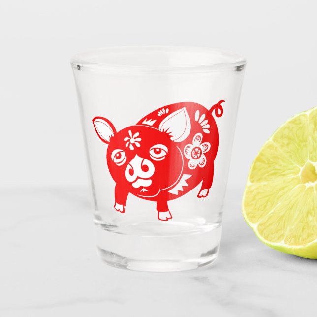 Verre A Shot Cochon chinois de zodiac (Devant)