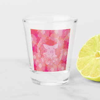 Verre A Shot cochon, fleur de vie, bleu, mandala, zen, chakra, 