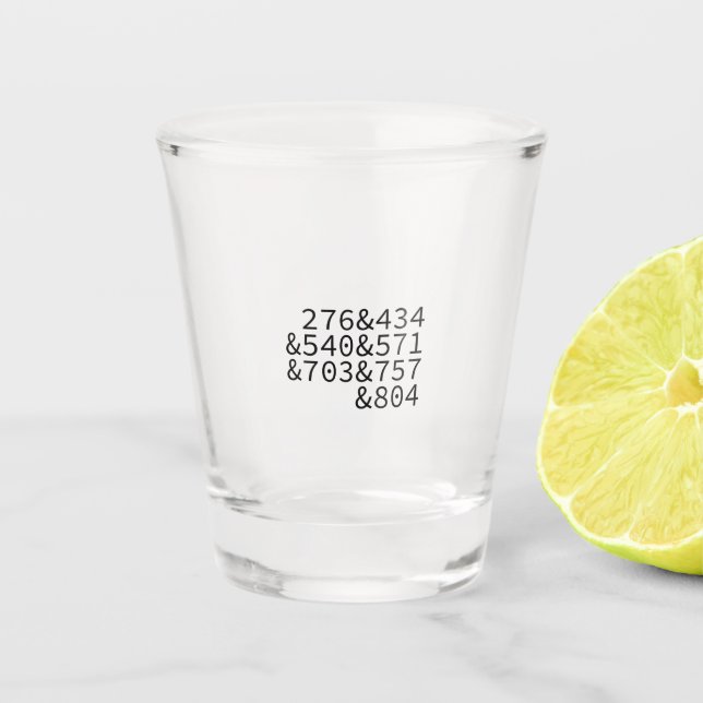 Verre A Shot Codes régionaux Virginie (Devant)