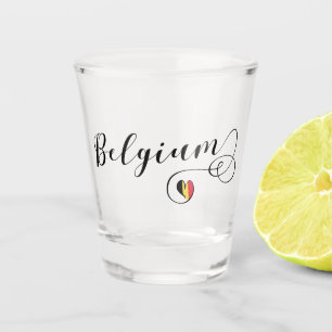 Verre A Shot Coeur Belgique Mug, Drapeau belge
