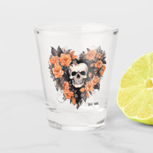 Cœur d'ange de nuit floral orange et noir