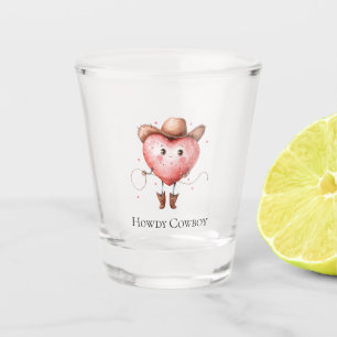 Verre A Shot Cœur de cowgirl occidentale avec chapeau de cowboy