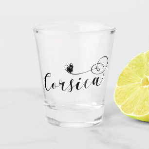 Verre A Shot Coeur de drapeau de la Corse, Corse, France