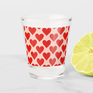 Verre A Shot Cœur de la Saint-Valentin traditionnel rouge