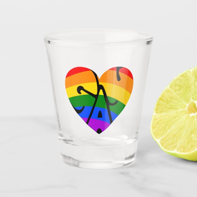 Verre A Shot Coeur gay (Devant)