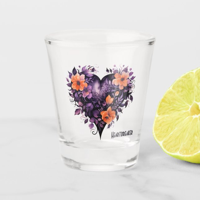 Verre A Shot Cœur gothique briseur violet (Devant)