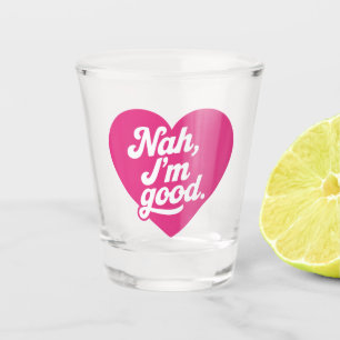 Verre A Shot Cœur Nah ça va Anti Saint-Valentin Simple Averti