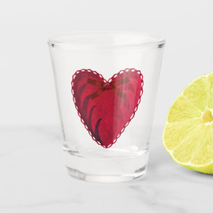 Verre A Shot Coeur rouge vintage