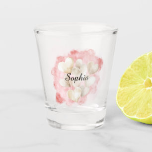 Verre A Shot Cœurs Crème Rouge Rose