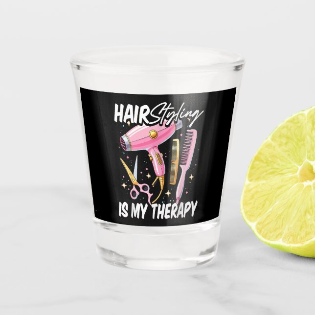 Verre A Shot Coiffeur Est Ma Thérapie (Devant)