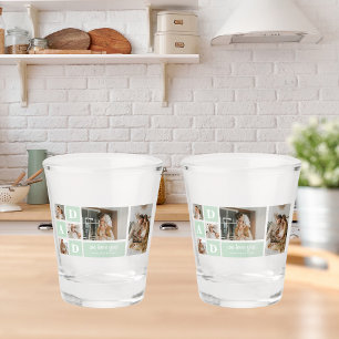 Verre A Shot Collage de monnaie moderne photo papa meilleur cad