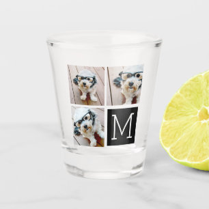 Verre A Shot Collage photo tendance noir et blanc avec Monogram