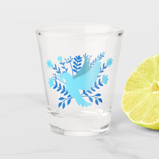 Verre A Shot colombe bleue de la Paix (Devant)