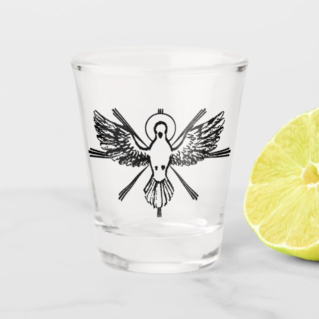 Verre A Shot Colombe du Saint-Esprit Confirmation religieuse et (Devant)